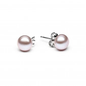 Cercei perle naturale roz pudra 8 mm si argint DiAmanti EFB08-L-G
